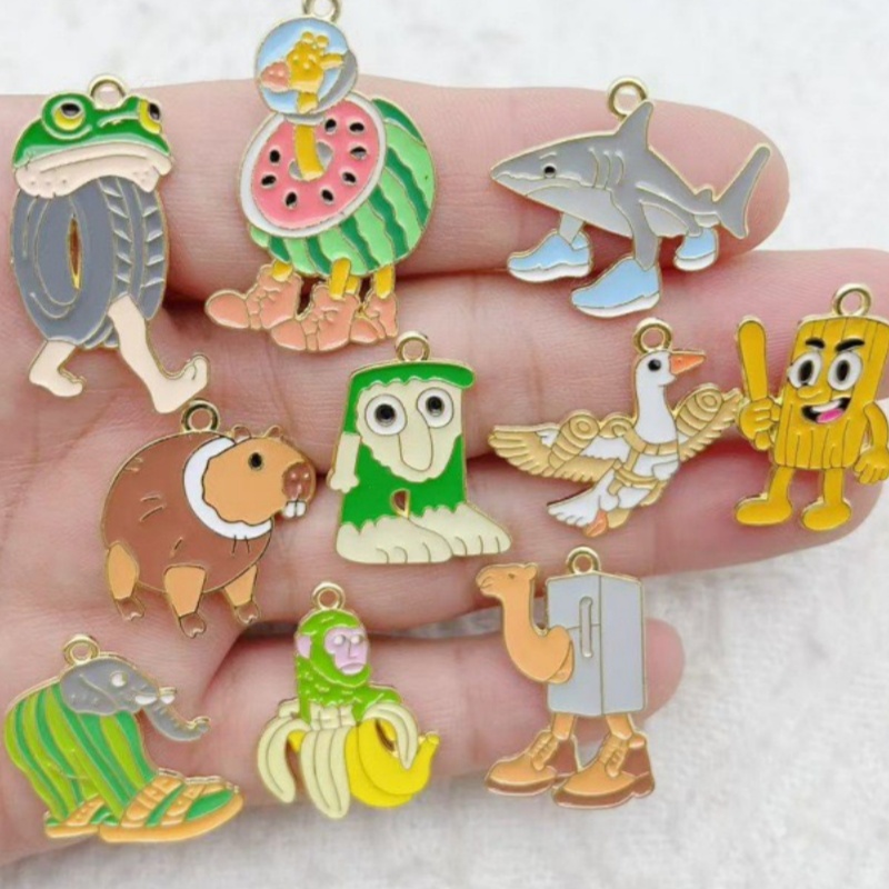 Party Games Crazy - 10pcs Creative Alloy Drip Oil Jewelry,