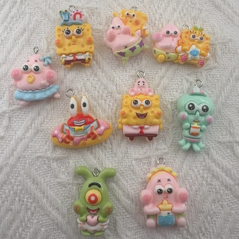 Party Games Spy - 10pcs cartoon resin pendant, DIY jewelry