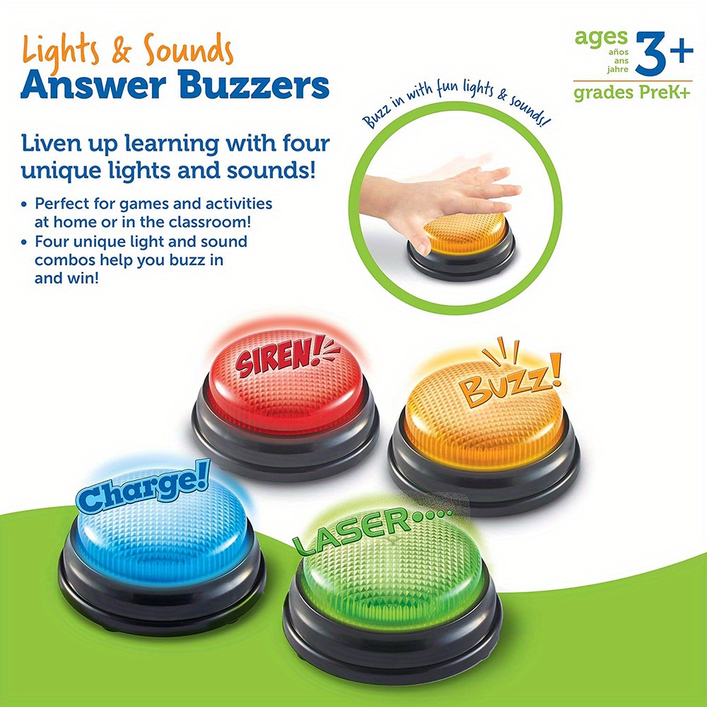 4pcs Lights and Sounds Buzzers - Party Games Children 评论和价格