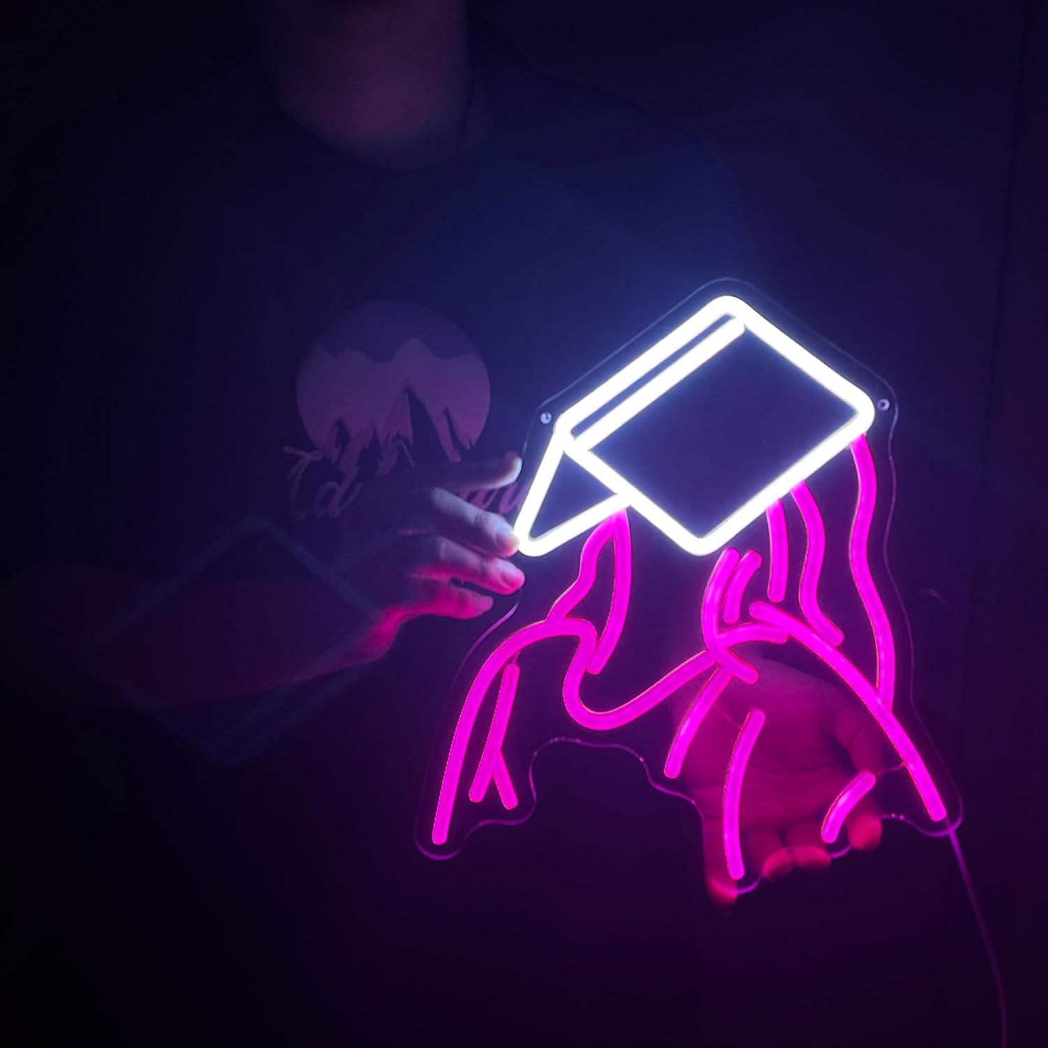Reading Girl Neon Sign USB Dim - Party Games Gifts 评论和价格