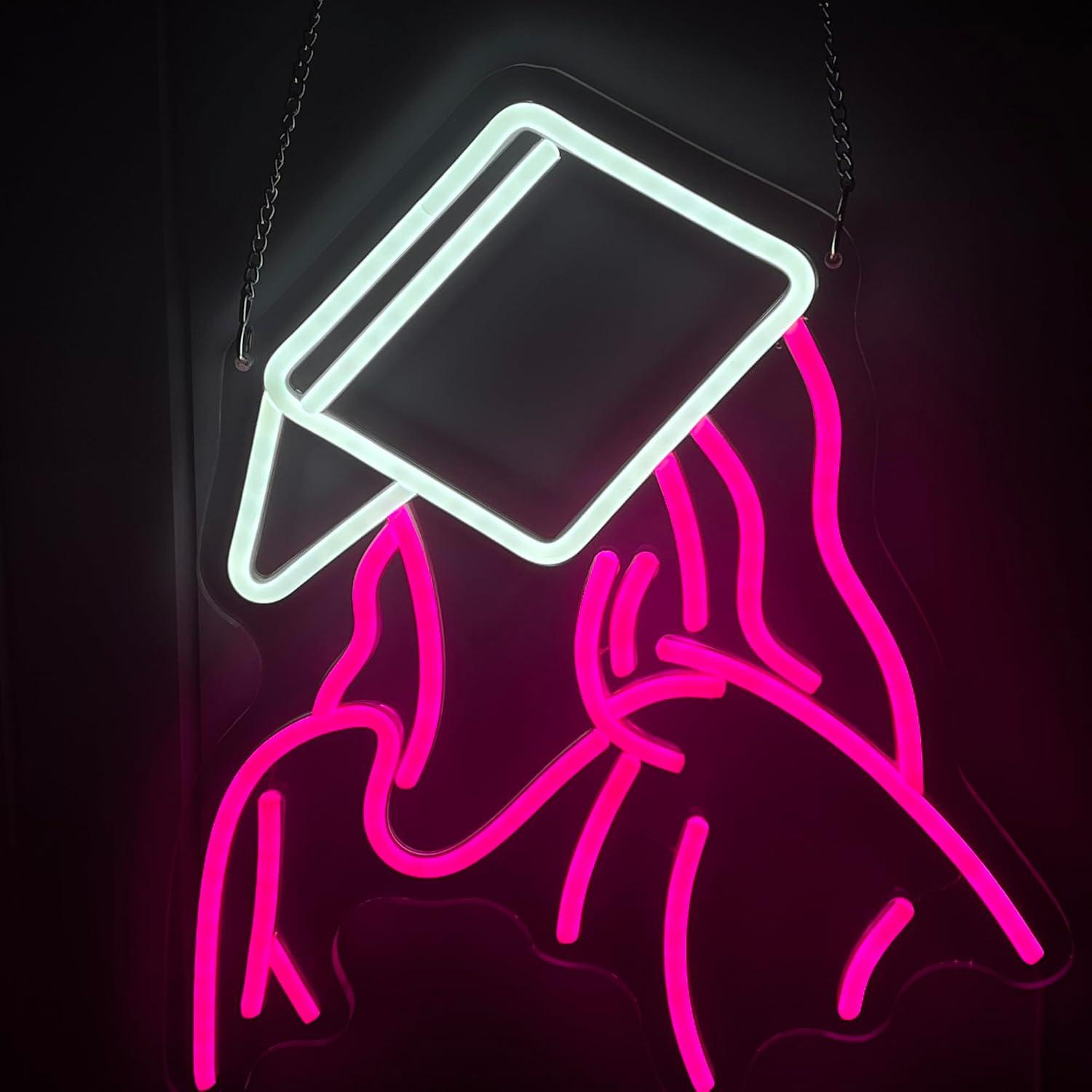 Reading Girl Neon Sign USB Dim - Party Games Gifts 评论和价格