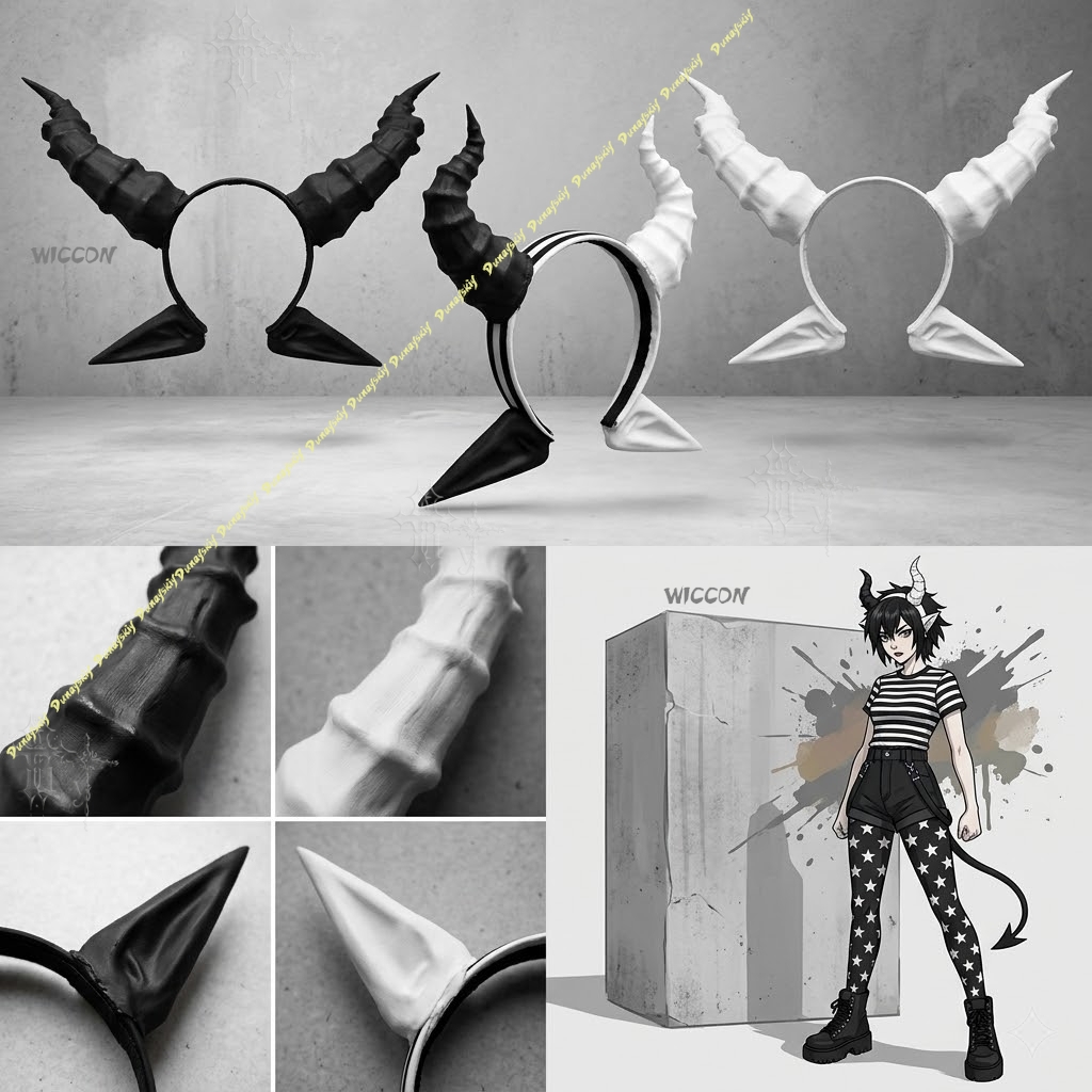 Black Demon Horn And Ear Headp - Party Games Stream 评论和价格